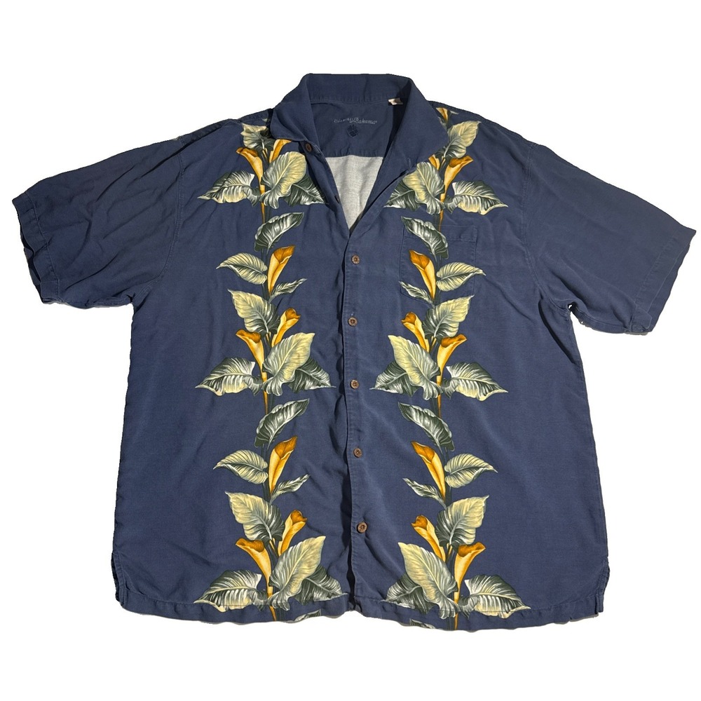 🌴Tommy Bahama Shirt Mens XXL 100% Silk Camp Floral Tropical Hawaiian Resortwear